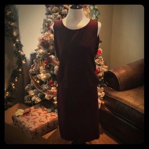 St John burgundy top and matching skirt